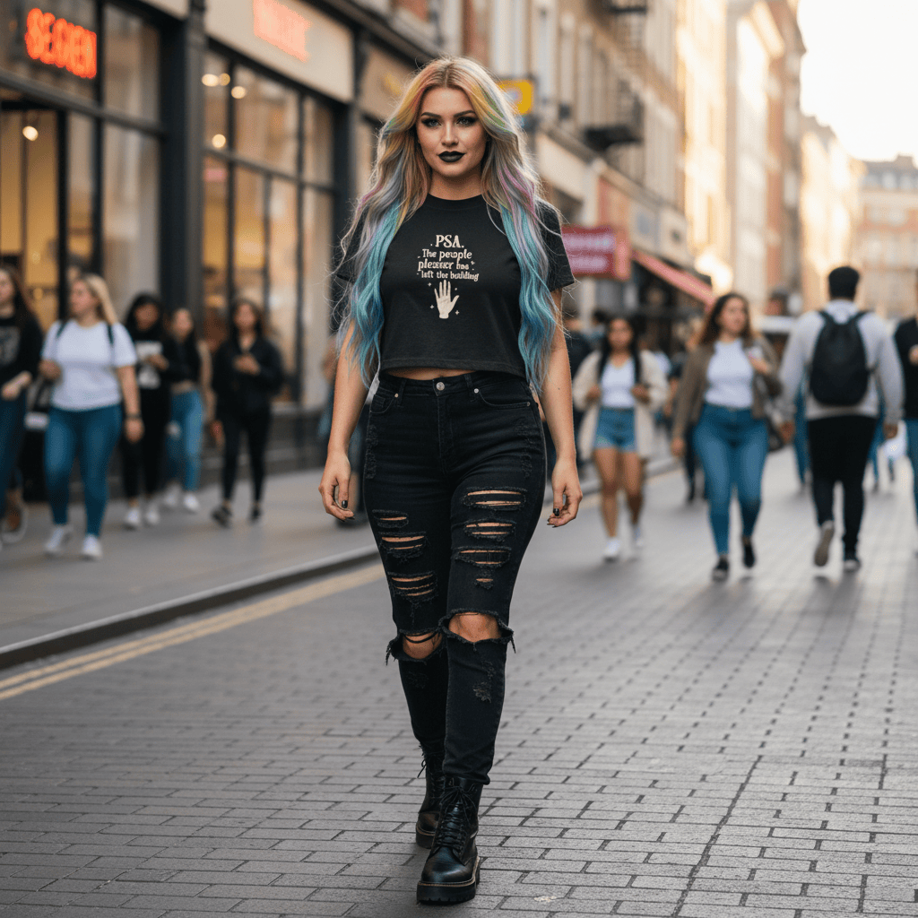 PSA cropped tee with jean