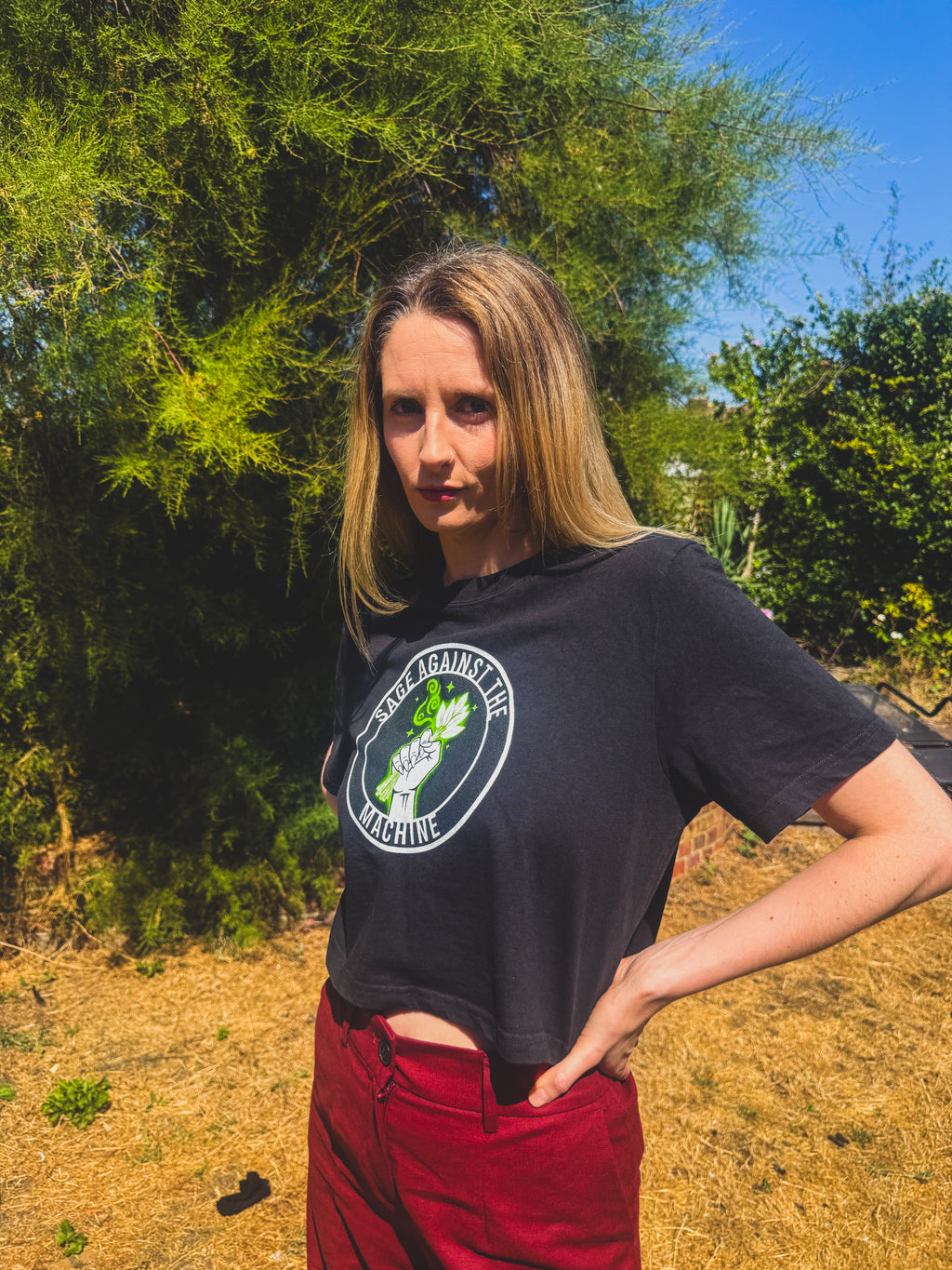 Sage Against the Machine - Cropped Tee