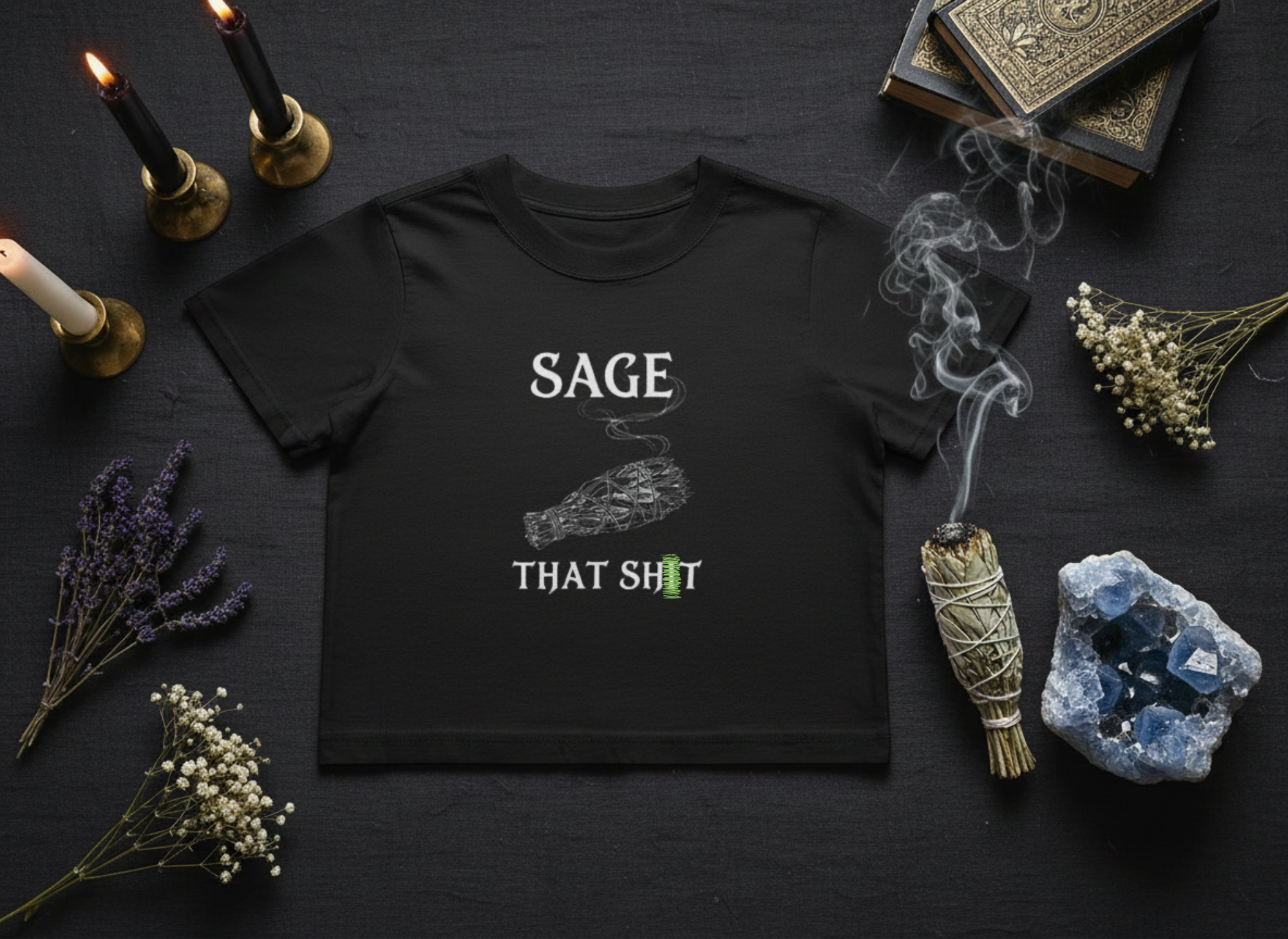 Sage that... - witchy cropped tee