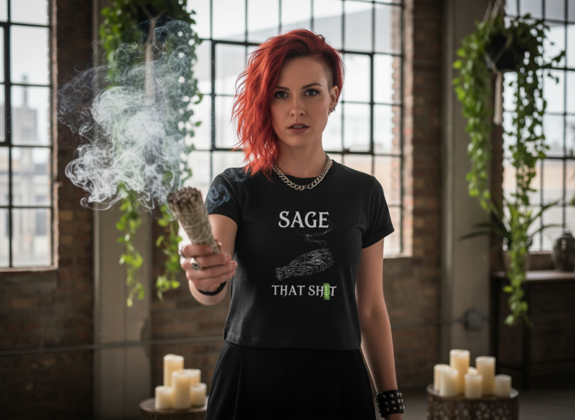 Sage that... - witchy cropped tee